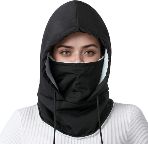 YJZQ Unisex Sturmhaube Winddichter Gesichtshaube wasserdichte Winterkappe mit Gesichtsmaske Fleece Radfahrermütze Winter Warme Mütze mit Halswärmer für Motorrad, Fahrrad, Skifahren, Snowboard