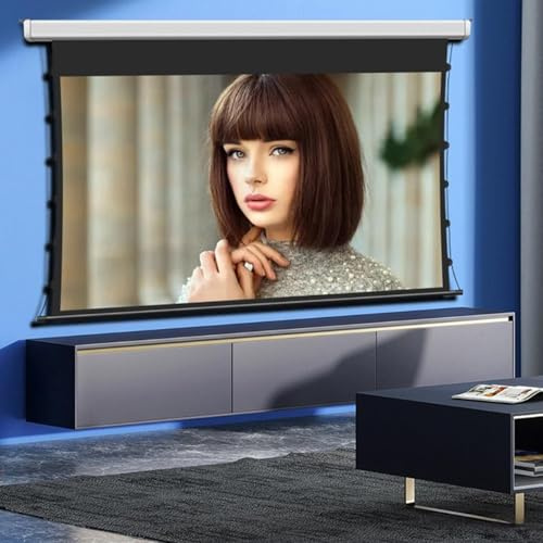 JIADUOFU Pantalla proyector portátil Pantalla con pestaña tensión empotrada Techo Proyector motorizado eléctrico 3D 4k Pantalla proyección Oculta Techo Pantalla para Ahorrar Espacio 100inch