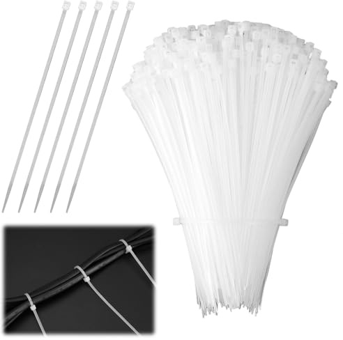 1000 Pièces Serre-Câbles Blancs,120 x 2 mm pour Gestion des Câbles,Ateliers | Collier de Serrage Plastique,Serre Cable Ties,Professionnelles Attache Câble,Résistants Aux UV et à La Température