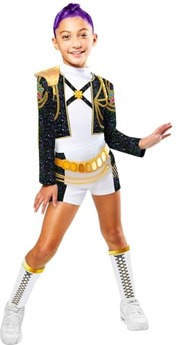 Rubies DISFRAZ KPOP RUMI GOLD DELUXE niña, niñas, k-pop, rumi, netflix, Top de lentejuelas, shorts con cinturón extraíble y perneras, Licencia oficial Netflix, huntrix, carnaval, cosplay. TALLA XS