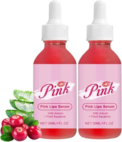 Pink Lip Serum for Dry and Dark Lips, Lip Lightener for Smokers and Non-Smokers, Deep Moisturizing, Lip Softening & Hydration, for Dry Lips