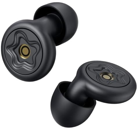Sleep Ear Plugs for Side Sleepers, 45dB Noise Cancelling for Snoring, Traveling & Working, Reusable Silicone Earplugs with 4 Pairs Silicone Eartips & Portable Case (Black)
