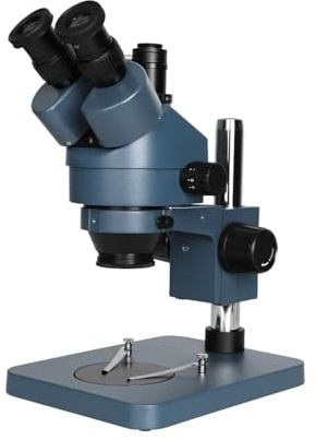 Microscopio stereo trinoculare con zoom, microscopio professionale for l'industria, obiettivo ausiliario con luce a 56 LED microscopi