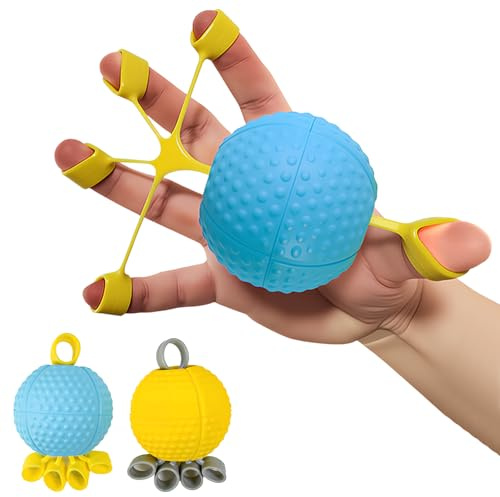 WANTOUTH 2 Stück Handübungsball Finger krafttraining Fingerkrafttraining Therapieball aus Silikon 6cm Quetschball Stressball Hand Widerstandskrafttrainer für Griffstärke Flexibilität Rehabilitation