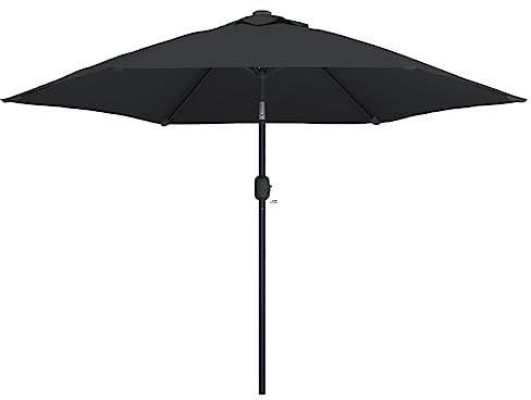 Mhdvray Parasol déporté de 300 cm - Bordeaux - Avec mât en métal et manivelle - Polyester résistant aux UV - Pour terrasse, balcon et jardin - Design peu encombrant - Pour petits balcons et tables de