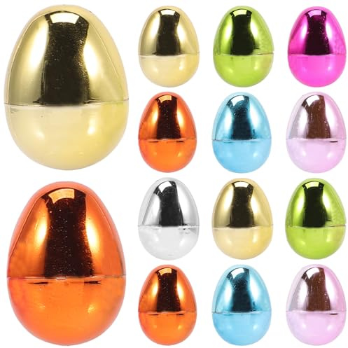 KICHOUSE Boîte de Bonbons en Plastique D'œufs de Pâques, 28 Pièces, Organisateur Créatif pour Décorer Votre Table ou Jardin Pendant les Fêtes