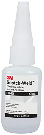 3M Scotch-Weld 25204 Plastic and Rubber Instant Adhesive PR40, 20 g Bottle, 0.676 fl. oz.