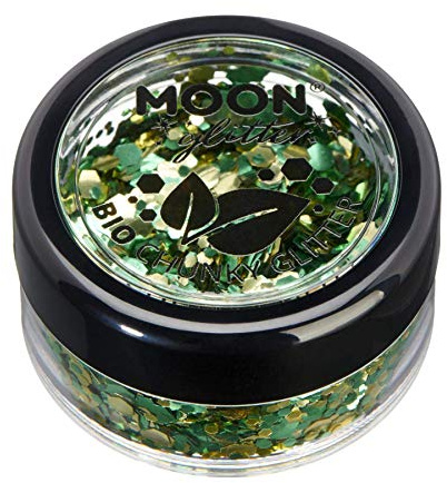 Mystiker Biologisch abbaubarer Öko-Glitter von Moon Glitter - 100% kosmetischer Bio-Glitter für Gesicht, Körper, Nägel, Haare und Lippen - 3g - Kleeblatt