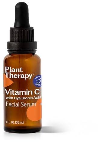 Plant Therapy Vitamin C Face Serum & Hyaluronic Acid, Anti-Aging Serum with Ferulic Acid, Vitamin E, Serum for Fine Lines & Wrinkles, 1 oz