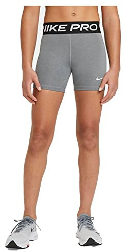 Nike Fille NP DF 3in Short Upper Thigh Length Tight, Carbon Heather/White, 14-15 Ans EU