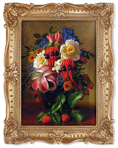 SIMON'S SHOP Vintage Wall and Tabletop Picture Frames 5x7, Gold Baroque Style Frame for 5 by 7 Artworks Prints Photos, Home Office Shelf Desk Mantel Decor