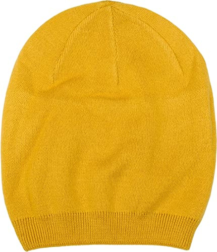 styleBREAKER Unisex Feinstrick Beanie Mütze Einfarbig mit Rippbündchen, Doppellagige Winter Strickmütze warm 04024195, Farbe:Curry