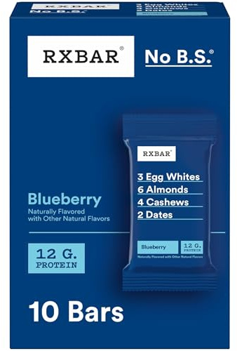 RXBAR Protein Bars, Protein Snack, Snack Bars, Blueberry, 18.3oz Box (10 Count)