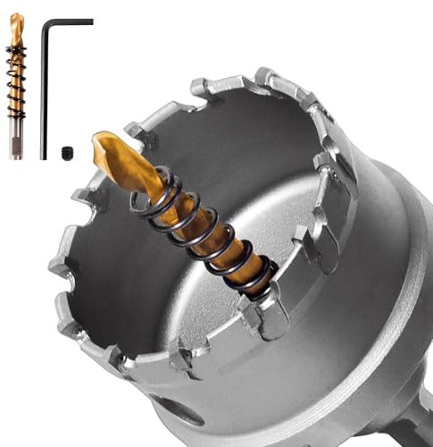 GPtzlei Trapano a Corona 80mm Carburo di Tungsteno Testa TCT per Acciaio Inox Ferro Metallo 3 Taglienti con Punta Guida e Valigetta