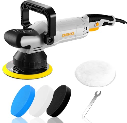 Polisseuse Orbitale 900W: DEKOPRO Double Action Polisseuse Voiture tenue avec Pad 150 mm, Orbite 15 mm, 6 Vitesses 600-4000 RPM- Lustreuse pour Détailing Auto, Polissage et Cirage