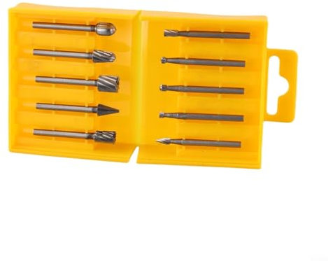 Set di 10 lime rotanti per la lavorazione del legno HSS frese per intagliare, levigare e smussare materiali morbidi