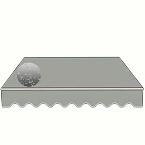 Markisen Ersatzstoff Für Gelenkarmmarkise Modernes Sonnendach Für Terrasse, Balkon & Garten, Wasserdichtes Polyester Markisentuch Mit Volant Wetterfest(Gray,L 10 x W 8 ft)