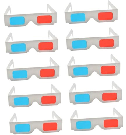 TEHAUX Gafas 3D Anaglifas de Cartón y Azules Tamaño Mediano para Películas 3D Pack de 50 Unidades Ideales para Cine Viajes