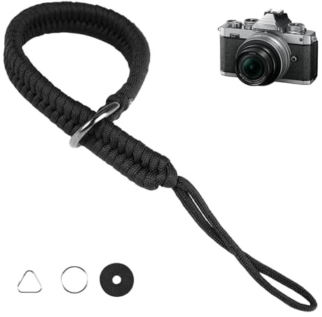 Laccio da Polso Regolabile In Paracord, Cinghie a Mano per Fotocamera In Corda Paracord a Sgancio Rapido, Camera Strap Quick Release Cinturino da Polso, per Fotocamere Canon, Sony, Nikon, Leica