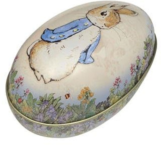 Peter Rabbit Medium Egg Shaped Storage Tin from Beatrix Potter - 11 x 6.7 x 6.5cm