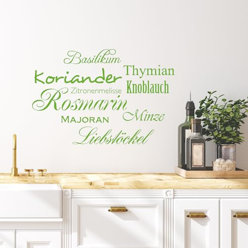 GRAZDesign Wandtattoo Küche Kräuter | Küchenaufkleber selbstklebend - 45x30cm / 070 schwarz