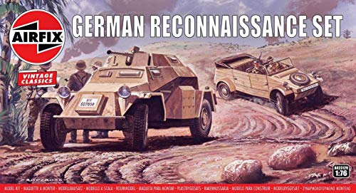 Airfix A02312V 1/76 Deutsches Aufklärungs-Set Modellbausatz, Sortiert, 1: 76 Scale