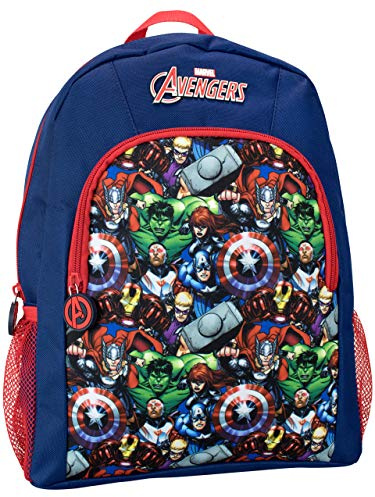 Marvel Sac à dos pour enfants garçons Sac à dos Avengers | Sac à lunch Hulk et Captain America | Sacs à dos pour enfants | Bleu Taille Unique