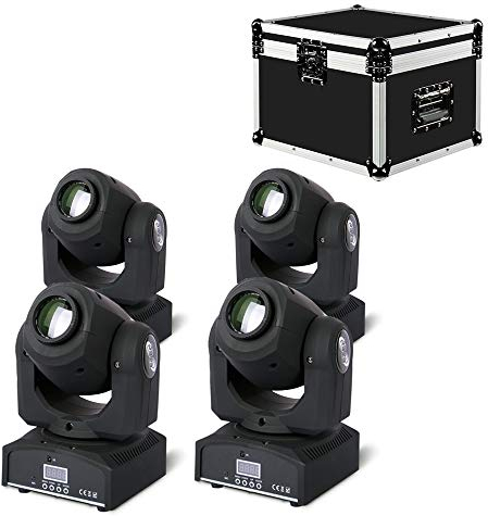 ETEC Professional LED Moving Head E30 Pocket Spot Set mit Flightcase DMX Gobo DJ Party Disco Veranstaltung Bühnenbeleuchtung Effekt Licht