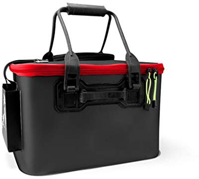 BYDBNR Scatola da Pesca, Secchio di Pesca Cassetta degli Attrezzi Portatile for La Pesca Cassetta Accessori Pesca Multifunzione (Colore : Nero, Dimensione : 50×30×28CM)