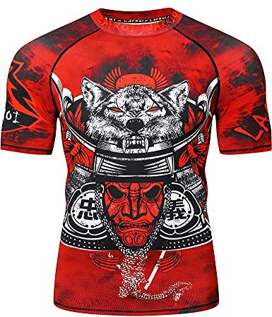 LAFROI Men's Short Sleeve UPF 50+ Baselayer Performance Compression Shirt Rash Guard-CLY08