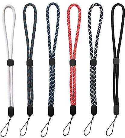 FgofhFu 6PCS Adjustable Wrist Strap Hand Lanyard with Movable Button for Cellphone,Phone,Camera,GoPro, PSP, Flashlight,Keys, Keychains, USB Flash Drives and More Device, Multi-Color