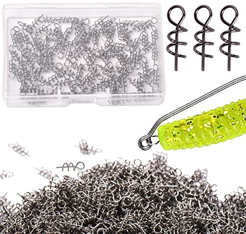 Angeln Corkscrew Spiralen Set-100stk Korkschrauben für Kunstköder Angelköder Gummifische Jigs, Schraubgewinde für Gummifische, Gummiköder