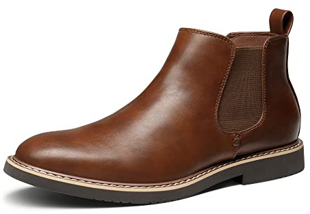 Bruno Marc Botas Chelsea para hombre, botas de montar, botines, marrón, 43 EU