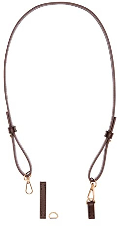 Rico Design Schulterriemen Karabiner Verstellbar, 108.5 cm Taschengriff Dunkelbraun/Gold