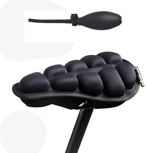 Airbag-Fahrradsitzbezug mit Aufblasvorrichtung,bequemes und atmungsaktives Fahrradsitzkissen,doppelter stoßdämpfender wasserdichter Fahrradsattelbezug for Mountainbike,Fahrrad,Elektrofahrrad ( Color :