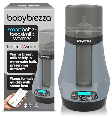 Baby Brezza Smart Baby Bottle Warmer, Breastmilk Warmer + Defroster – Free App - Different Temperatures for Breastmilk + Formula - Universal Fit for All Bottles + Milk Bags - Calentador de Biberones