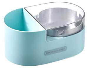 SUREK Elegant Aschenbecher aus Edelstahl Zigarrenhalter aus Kunststoff Rauchfreier Wandaschenbecher mit Deckel 14 x 9 x 6,5 cm / 5,5 x 3,5 x 2,6 Zoll Einfach zu verwenden