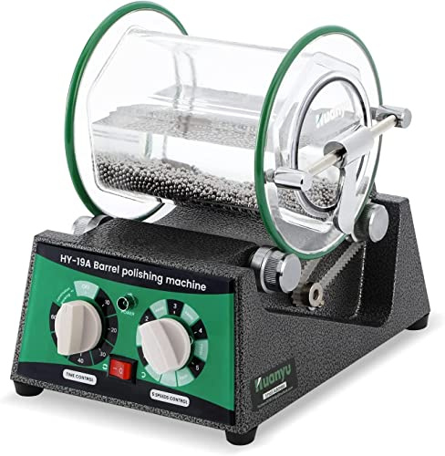 Huanyu Jewelry Polisher Tumbler Barrel Máquina pulidora con 5 etapas de regulación de velocidad / tiempo para la piedra natural / metal / piezas de pulido biselado eliminación de óxido (12kg)