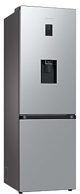 Samsung Kühl-Gefrier-Kombination, Kühlschrank mit Gefrierfach, 185 cm, 341 l Gesamtvolumen, 114 l Gefrierteil, AI Energy Mode, Wasserspender, Edelstahl-Look, RL34C652CSA/EG