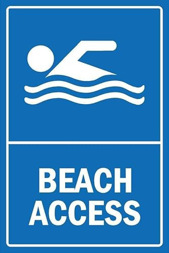 Beach access, informational sign - 1mm flexible Plastic sign (200mm x 150mm)