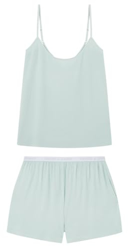 Women'secret Pijama Tirantes Shorts Verde Ecovero Pyjama para Mujer