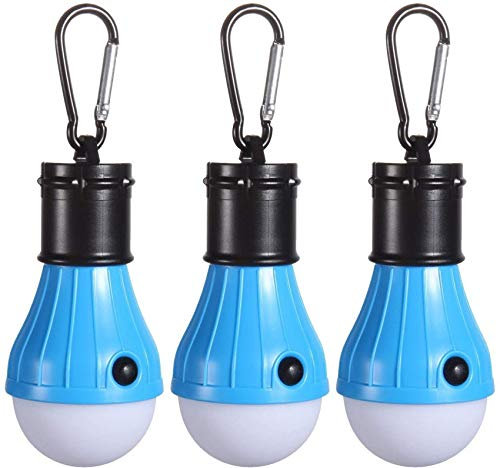RajoNN 3er-Pack Bergsteigen-Schnalle, tragbare Laterne, Notfallzelt, LED-Glühbirne für Zuhause, Angeln, Camping, Rucksackreisen und andere Indoor-Outdoor-Aktivitäten, wasserabweisendes Geschenk für