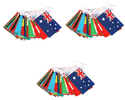 Supvox 3 Stücke String Welt Flaggen Dekoration Nationalen String Flagge Banner Bar Dekoration Fahnen Hängen