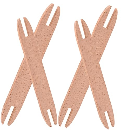 Operitacx 4stücke Teiliges Webschiffchen Aus Robustem Holz Geeignet Für Diy-strickprojekte Wie Pullover Schals Und Wandteppiche Inklusive Zwei Kleinen Und Zwei Großen Webnadeln Für Präzises