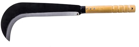 Ljxquisite Stahl Gras Sichel, Clearing Sichel, Bürste Clearing Sichel mit Kohlenstoffstahl Klinge und Aluminiumgriff für Mehrzweck-Garten Unkraut Gras Sichel (B)