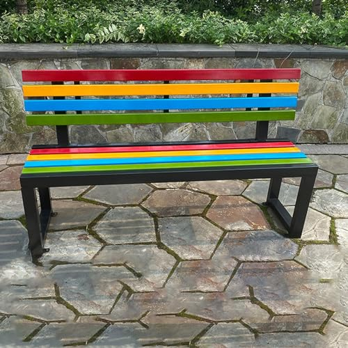 Gartenbank Wetterfest Sale, Gartenbank Metall Modern, Balkonbank Gartenmöbel Bank für Balkon, Terrasse & Garten für 2 Bis 3 Personen Massiv und Robust ( Color : Black , Size : 100CM_WITH BACKREST )