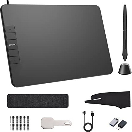 Jemora PN640 Tavoletta grafica 6 x 4 pollici Area attiva 8192 livelli Funzione di inclinazione della pressione Tavolo da disegno per animazione artistica con stilo senza batteria 28 pennini