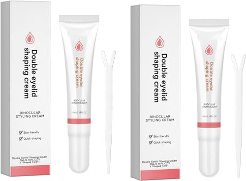 2PCS Double Eyelid Styling Cream Eyelid Glue, Double Eyelid Cream, Double Eyelid Shaping Cream Natural Look Invisible Double-fold Eyelid Tape
