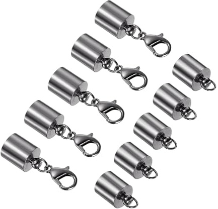 CoCud 5 Stück Kettenverschluss, 8.5 mm ID, Karabinerverschluss, Endkappen Schmuck, Lederkordel Endkappen, Verschlüsse für Armband, Ketten, Lederband, Schmuck DIY, Handwerk, Schwarz