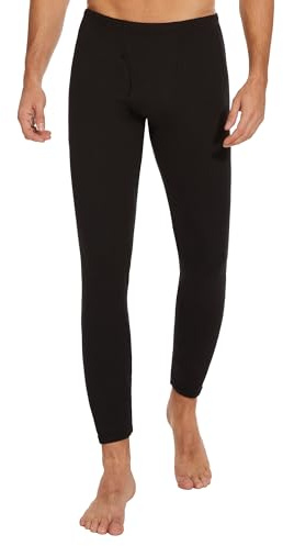 HIPOWER Men's Thermal Underwear Long Johns Bottoms Fleece Lined Pants Base Layer Winter Black Sports Leggings Workout Warm Running Hiking Gym Ski Pajama Trouser(BLACK M)